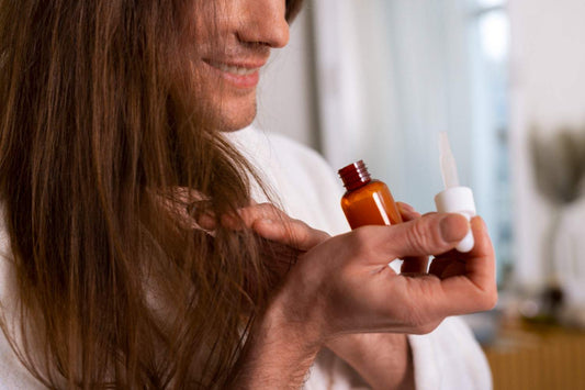 Representing effective hair loss treatments including hair growth vitamin E capsules, hair gummies, and Ayurvedic solutions. hair loss treatment guide, best hair regrowth solution, biotin hair gummies, vitamin E for hair, Ayurvedic hair care